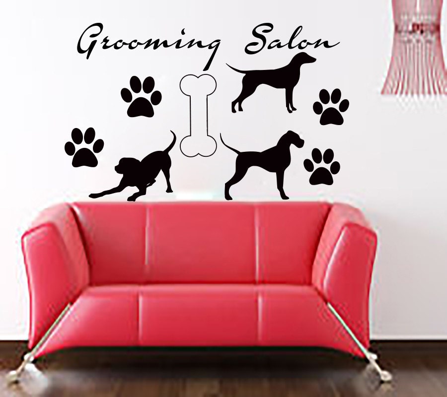 Wall Decals Grooming Salon Decal Vinyl Dog Sticker by CozyDecal