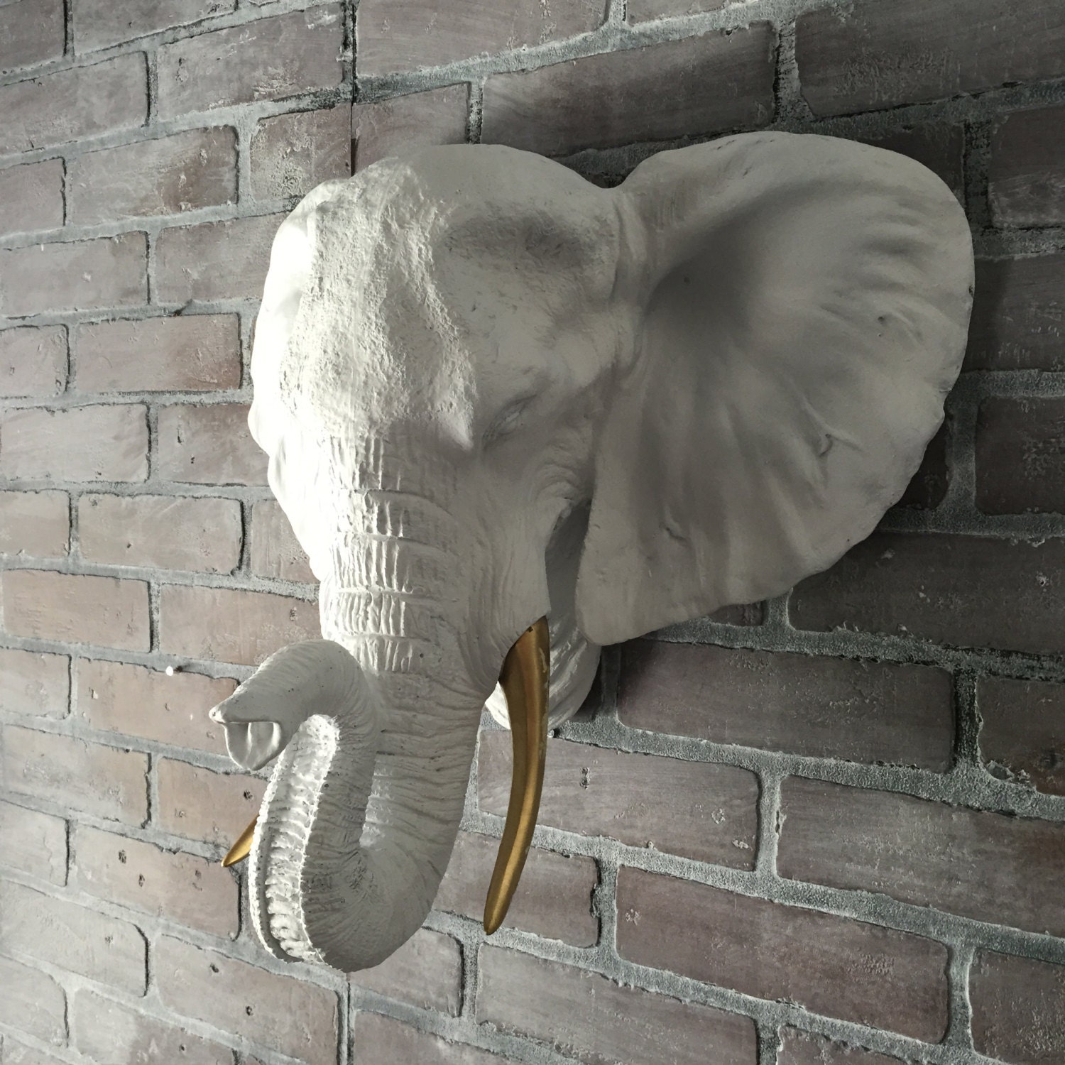 ANY COLOR XL Elephant Head Wall Bust Sculpture // by KINGFOUR