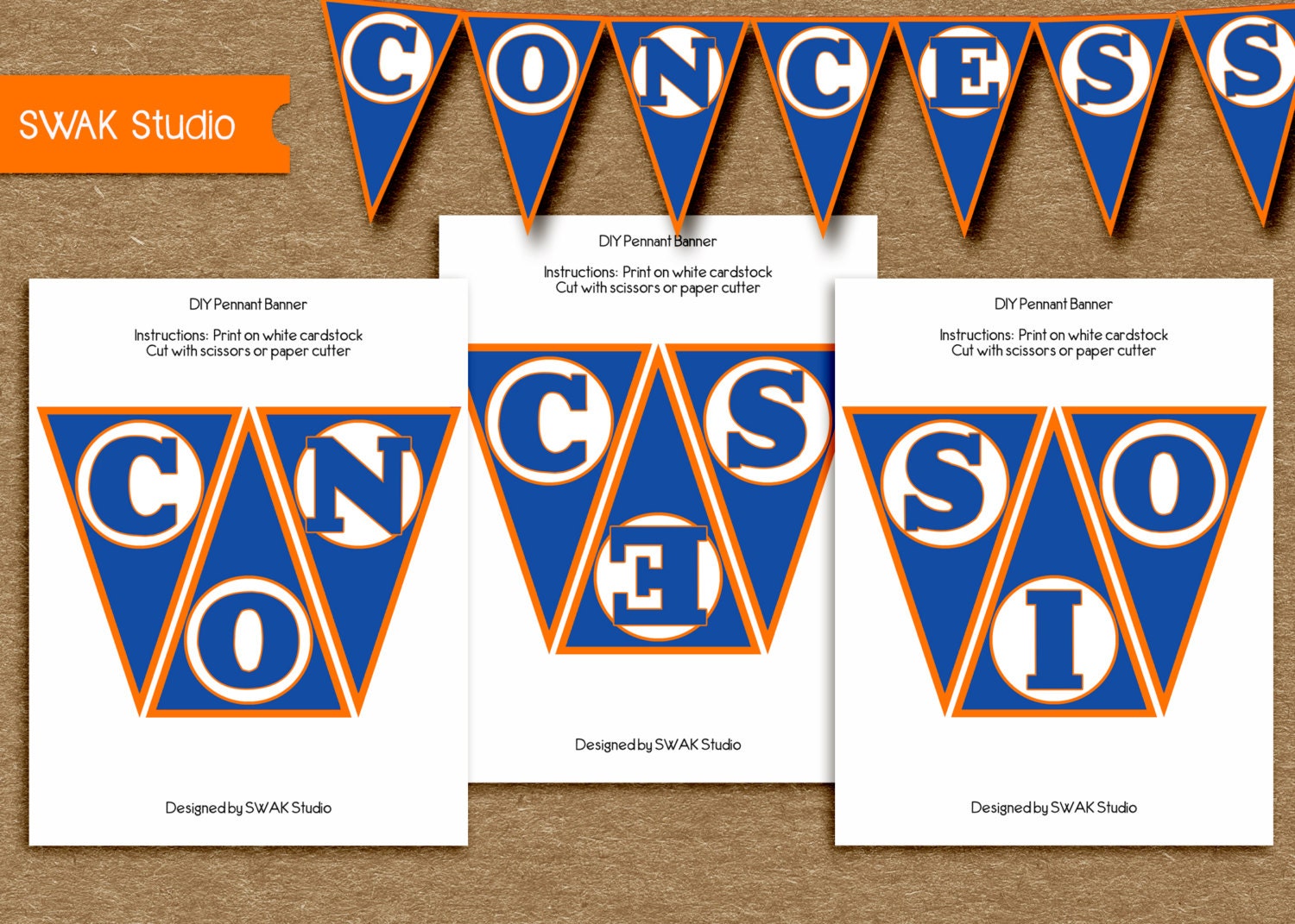 INSTANT DOWNLOAD DIY Printable Concession Stand by SWAKStudio