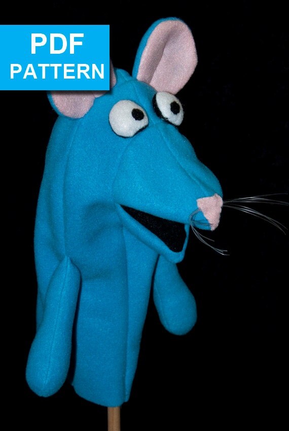 Mouse Hand Puppet Pattern with Movable Mouth