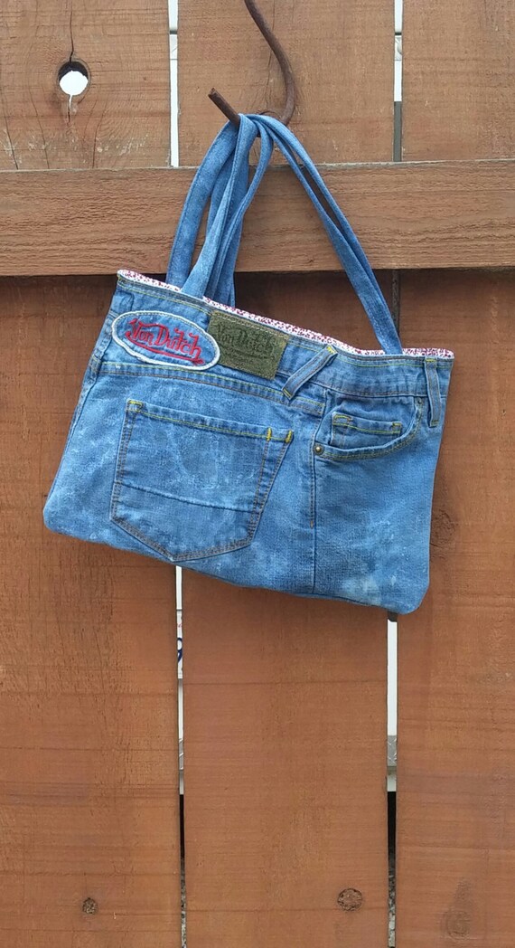 Purse denim handmade purse denim handbag upcycled denim