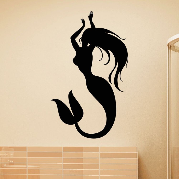 Mermaid Vinyl Wall Decal Mermaid Wall Sticker by WisdomDecals