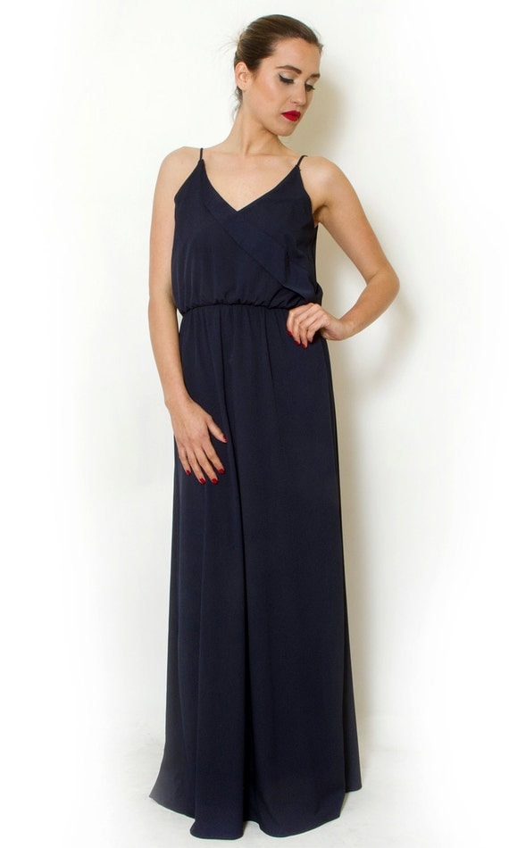 Plus size Blue Navy Maxi Dress Long Evening by scelleclothing