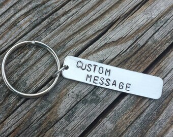 Boyfriend Keychain Custom Keychain Personalized Gift Rectangle For Him Anniversary