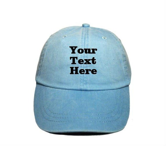 Custom Text Baseball Cap Custom Embroidered by
