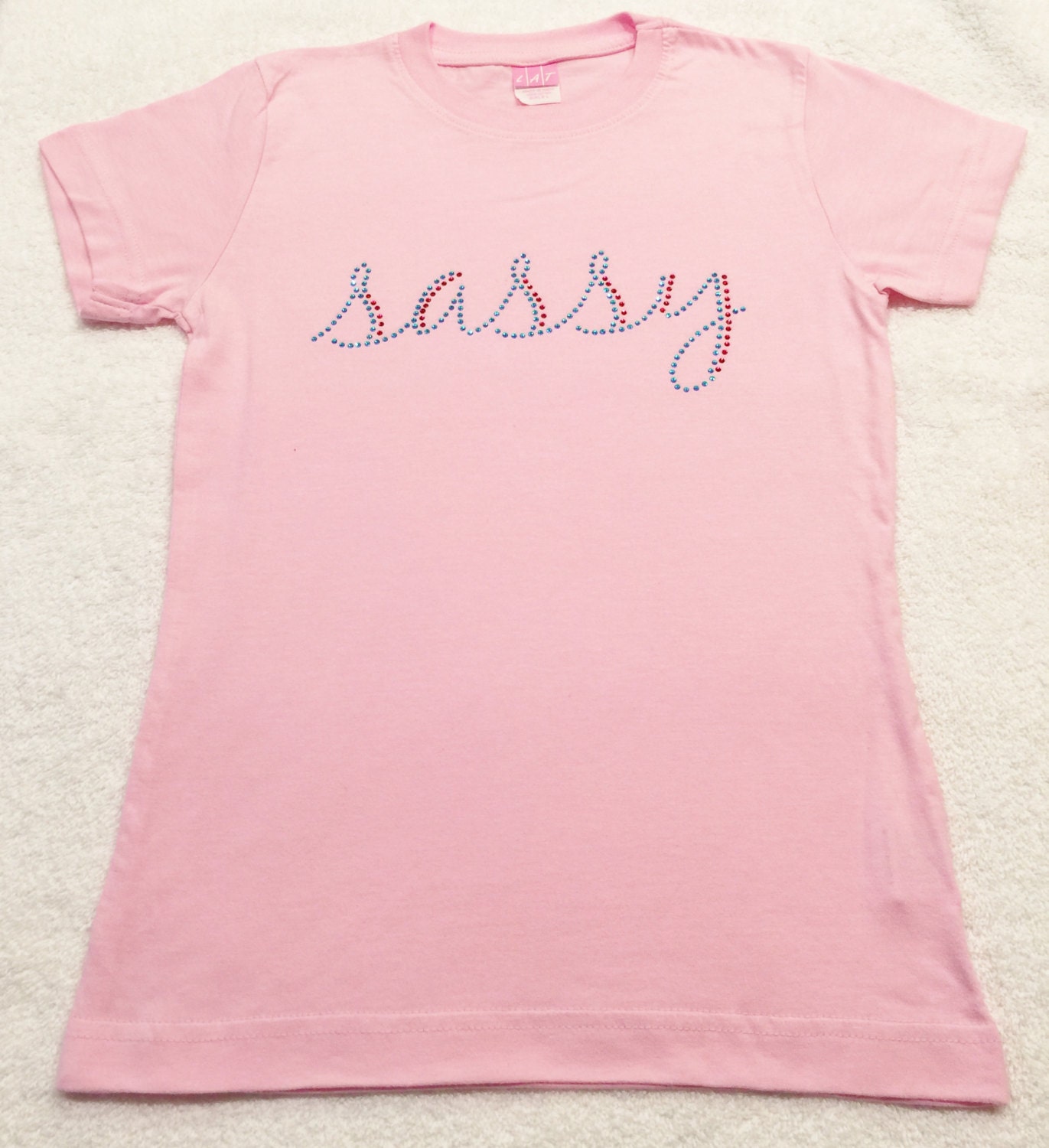 Girls Sassy Tee Shirt Pink Sassy Top Pink Rhinestone Tee Sassy 8736