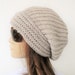 Hand Knit Womens hat- chunky knit Slouchy Beanie Slouchy Hat - Gift for her - Womens Gift - Winter Accessories Winter fashion beige