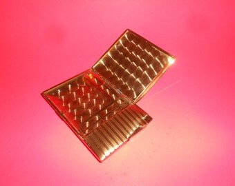 Cigarette Case & Lighter Vintage Art Deco Elgin American Gold Tone Case-O-Matic With Lighter 30s-40s