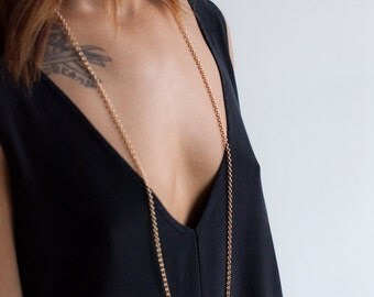 Long Gold Chain Necklace-Matte Gold Necklace-Gift for Her-Gifts Under 40-Simple and Elegant-Gift for Mom-Mothers Day Gift