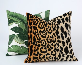Velvet Leopard Zipper Pillow Cover 24x24 26x26 Hollywood Regency Cheetah Braemore Jamil Cushion Velvet Animal pillow cover-8S4L