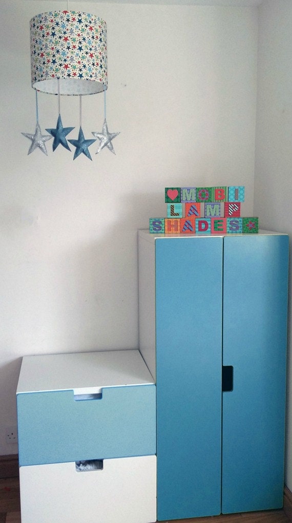 Nursery mobile lampshade Glitter stars light by mobilampshades