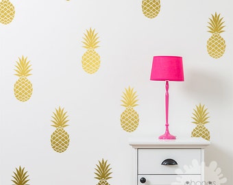 Pineapple Wall Decal / Large 12 Pineapples Sticker / Home decor / Party Decor / Nursery Wall Decal / gift