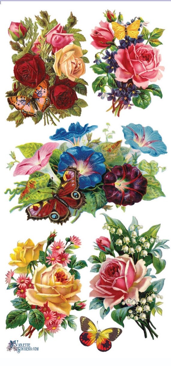 StickersBUTTERFLIES & ROSESDecoupageCollageMixed