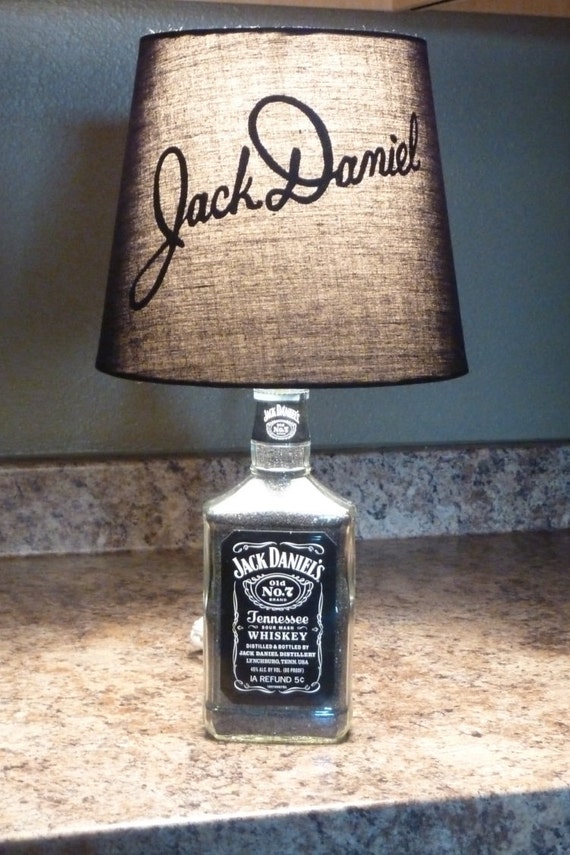 Jack Daniels Lamp with Custom Hand Painted Signature Logo