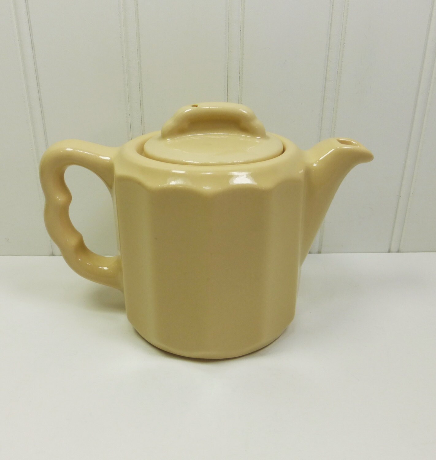 Small Cream OPCo Teapot Tan Restaurant Ware Teapot by