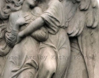 Angel Photography, Romantic Embracing Angels, Guardian Angels Wall Art Print, Angel Art Prints, Angel Photos, Angel Art Decor, Angel Prints