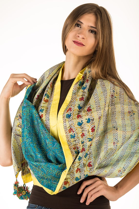 Hand-Stitched Silk Scarfette