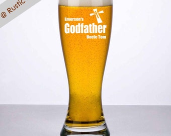 Godfather Beer Glass, Godfather Glass, Godfather Gift, Personalized gift for Godfather, Godfather Pilsner, Personalized Beer, Godparent Gift