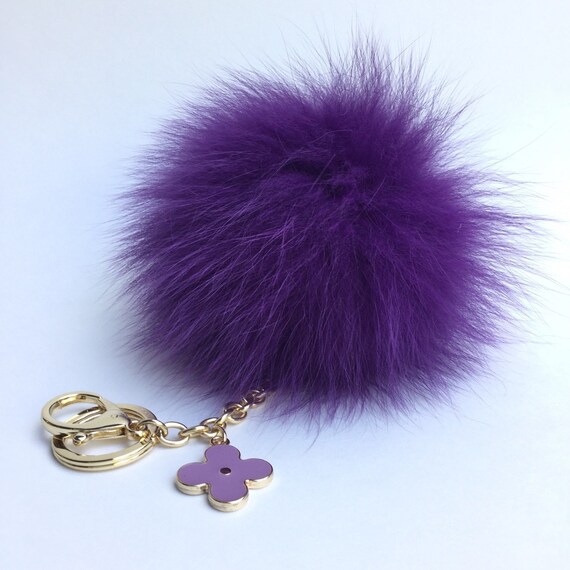 keychain black pom pom Pom keychain Pom pendant charm with Pompon charm bag Fur flower Fur