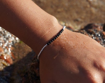 Bracelet Perles d'Argent 925 & Perles Noires onyx, Automne-hiver, printemps-été 2017