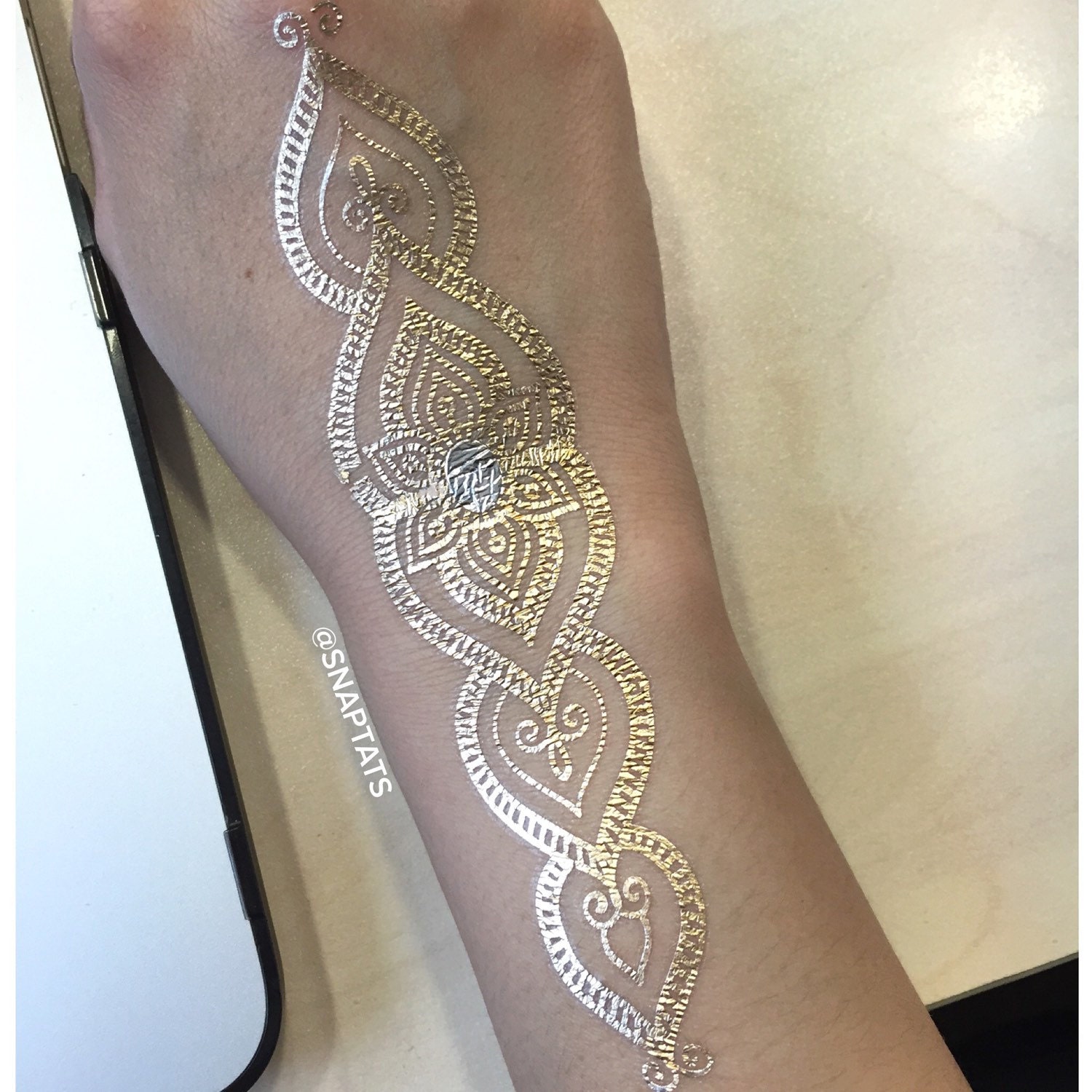 1 sheet Gold Tattoos Silver Tattoos Temporary Tattoos