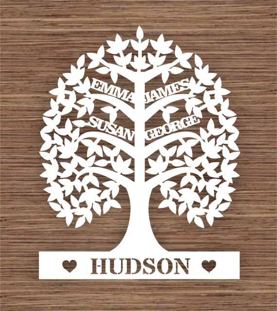 Download Custom Leaf Family Tree for 4 four family members PDF SVG