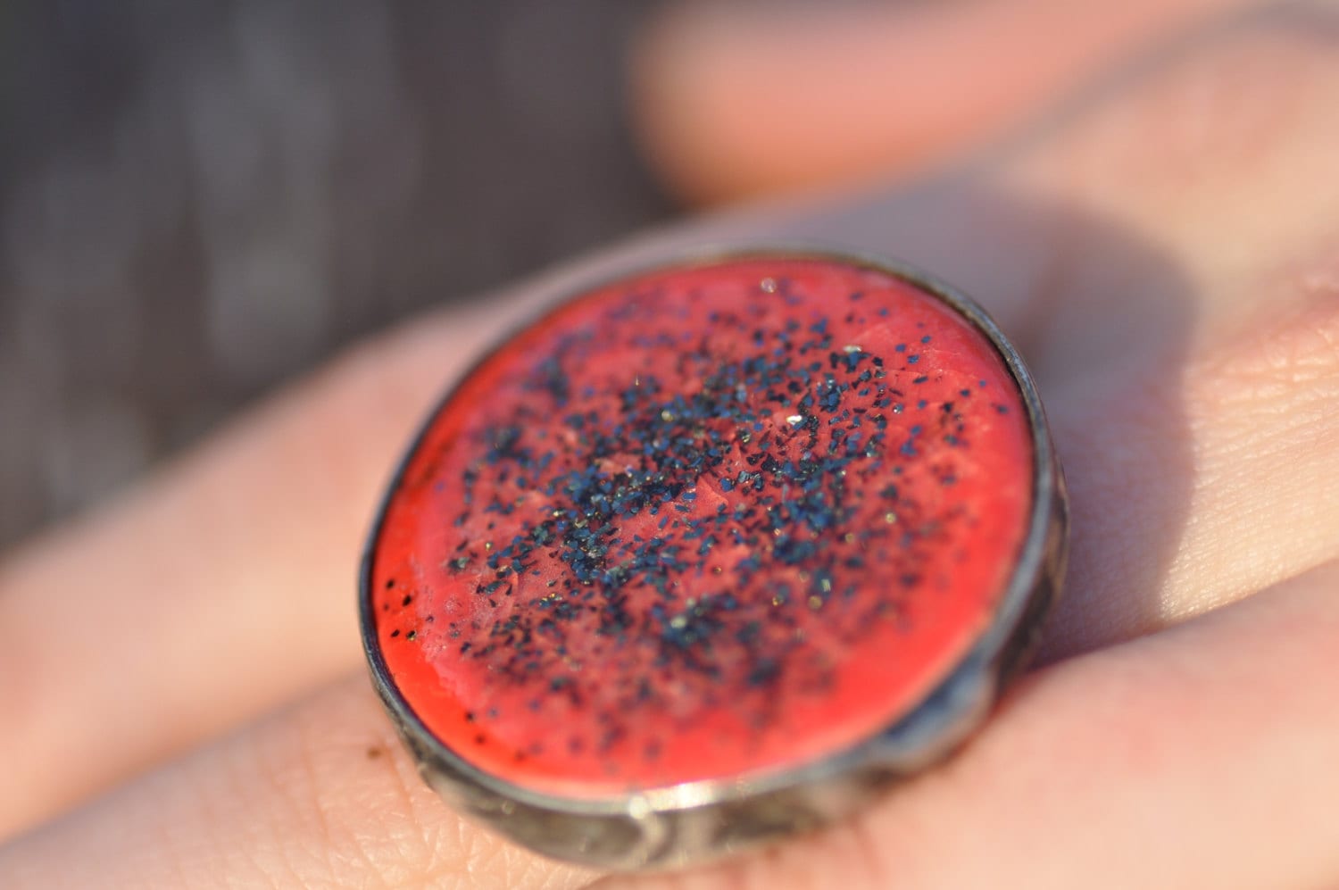 Ceramic red ring artistic ring adjustable gift for by zolanna