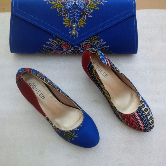 Items similar to African Print Shoes and Purse. African Fabric Classics ...