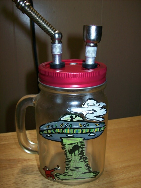 Alien Mason Jar Tobacco Pipe DIY Handmade Crafts by SeniorBubbles