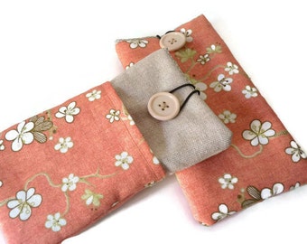 iphone 6 pouch floral, iphone 7 sleeve, Floral fabric, iPod Touch 6g case, iphone 6s plus cover, iphone 7 Plus cover - Flowers and linen