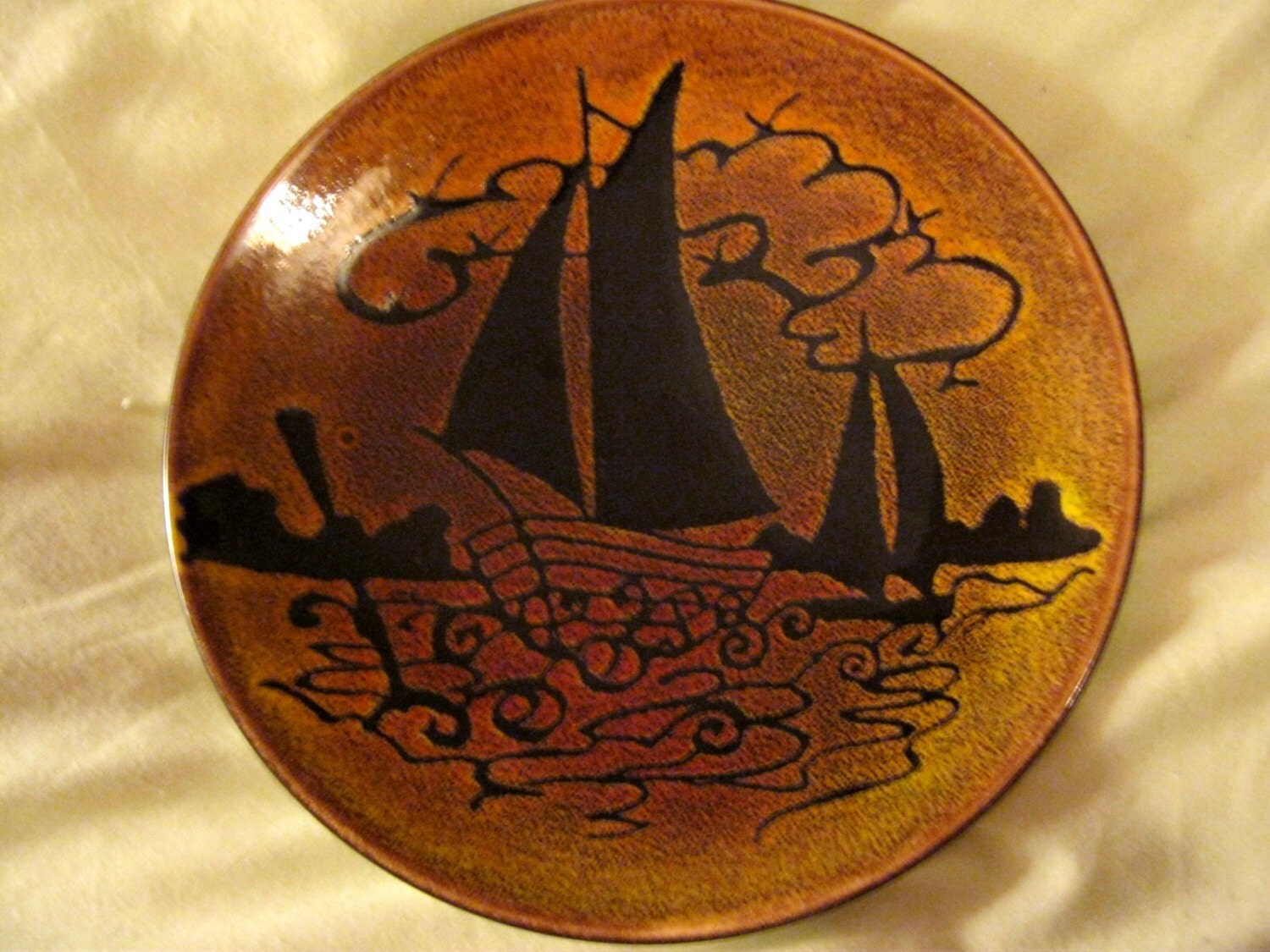 Poole Pottery Aegean plate/charger yacht design by Leslie by FYNDs