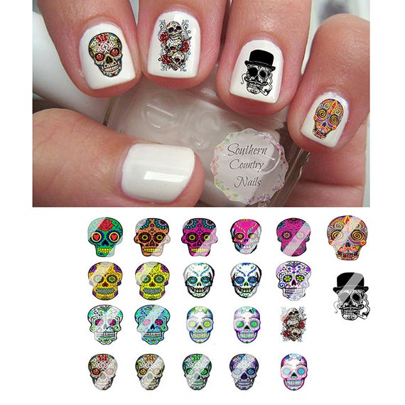 Sugar Skull Nail Decals