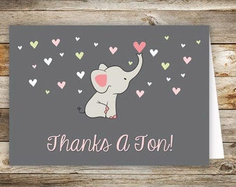 Elephant Baby Shower Thank You Card
