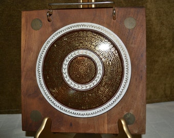 Ceramic tile trivet / wood trivet / brass spoon rest / Brown / white / gold / circle / 8 inch trivet / square trivet / trivet / ceramic tile
