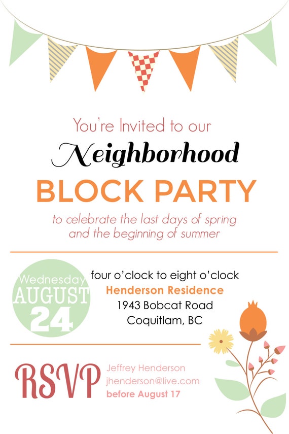 Block Party Invitation 1