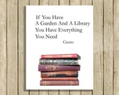 printable wall art Cicero quote Garden and Library instant download 8 x 10 literary typography print book lover reader home decor printable wall art Cicero quote Garden and Library instant download 8 x 10 literary typography print book lover reader home decor