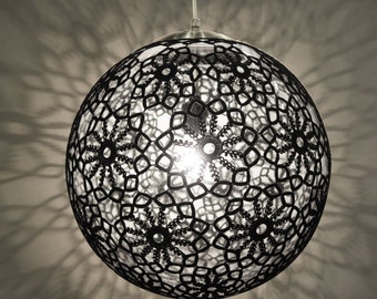 Liz Crochet Lamp 14" ø - Black
