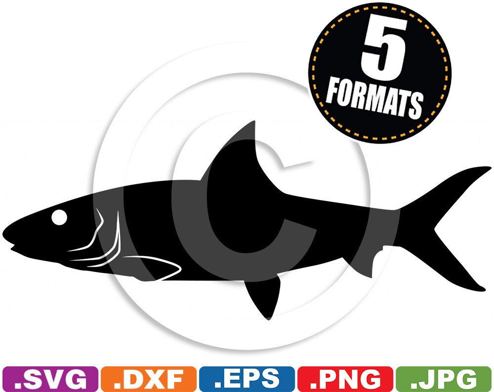 Bonefish Clip Art Image svg & dxf cutting files for Cricut