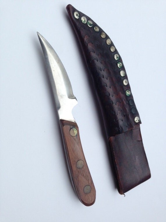 Handmade Knife and Leather Sheath Vintage by PineyWoodsTreasures