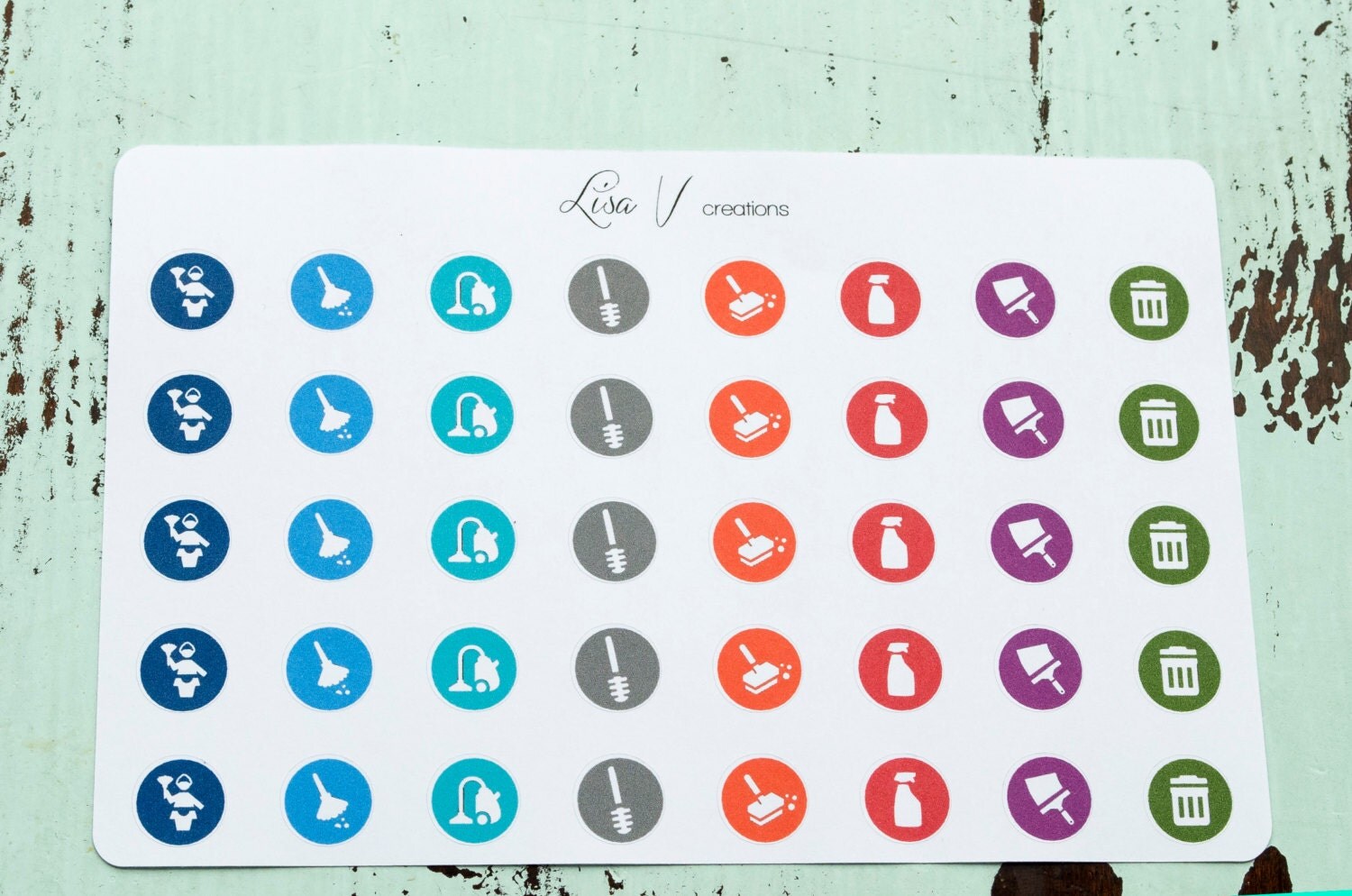 Household Chore stickers for your planner or by LisaVcreations