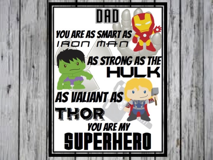 Dad Super Hero Print You Are My Super Hero Spiderman by ANewDae
 Dad Superhero Quote