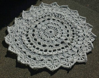 Handmade Crochet Circle Rug, Boho Rug, Floor Rug, Round Rug, Home goods