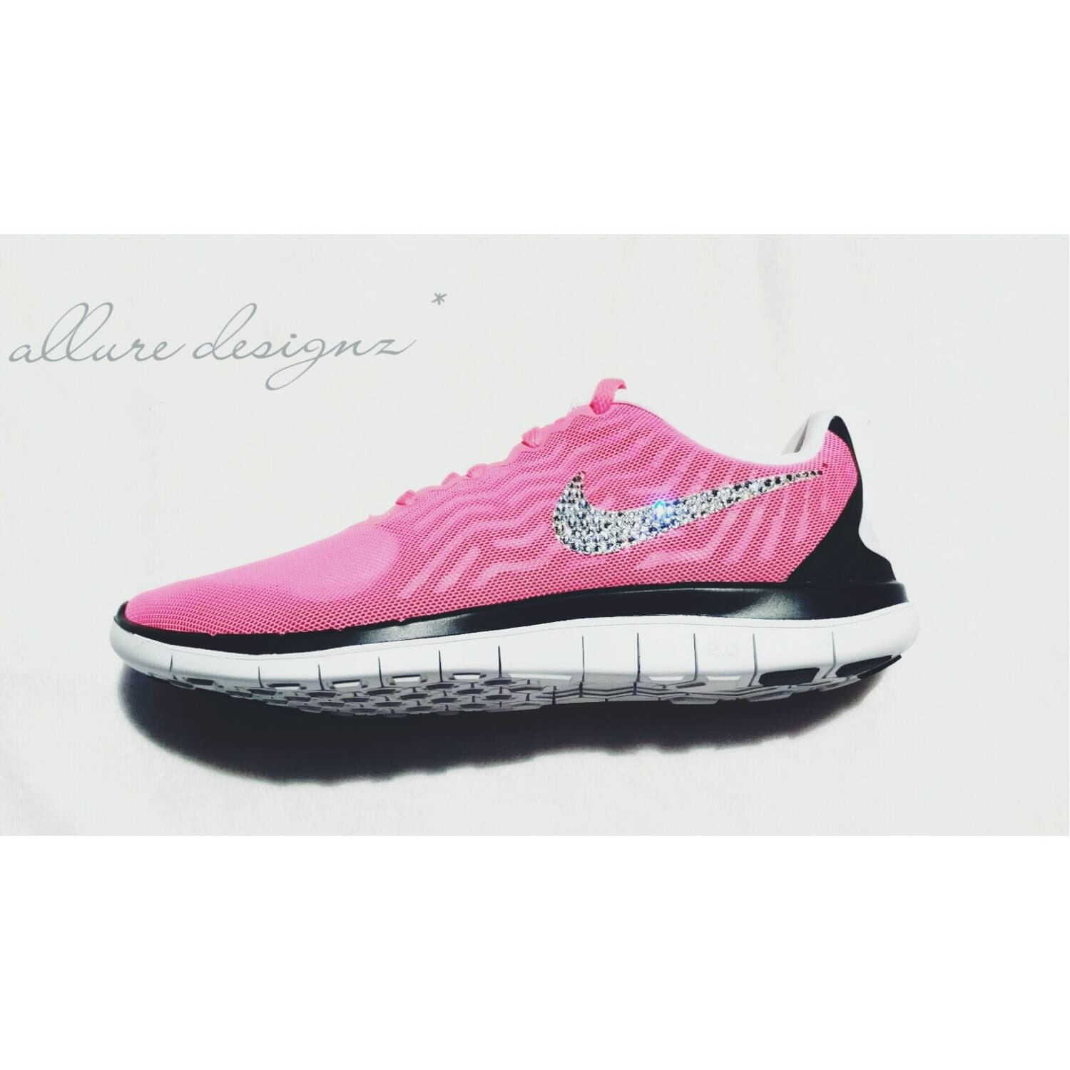 Nike free run,bling nikes, Nike free run with Crystals, Nike free run women, bling nike sneakers, blinged out nikes, blinged nikes, Nikes.
