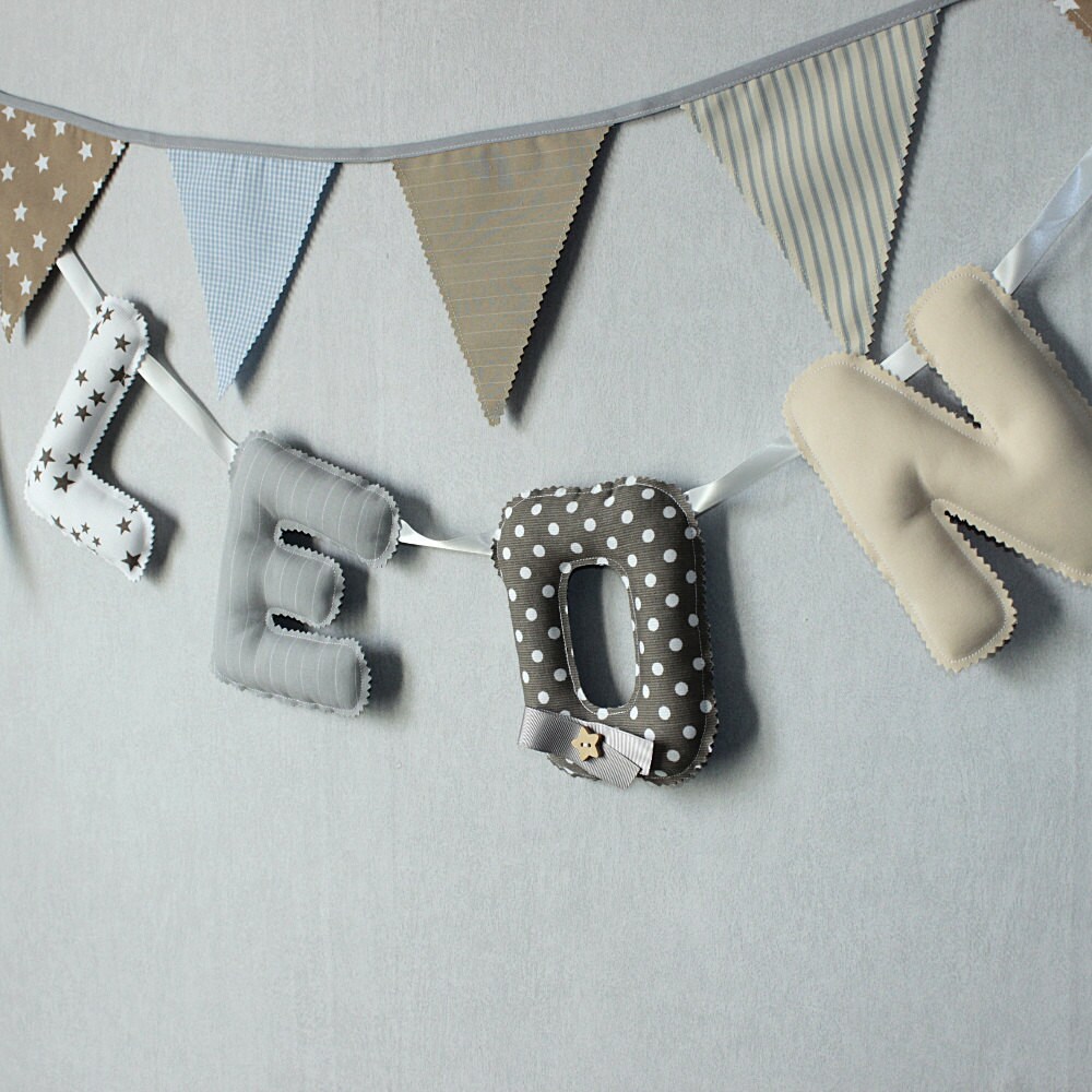 Guirlande 4 lettres prénom bébé déco chambre par popelinedeco