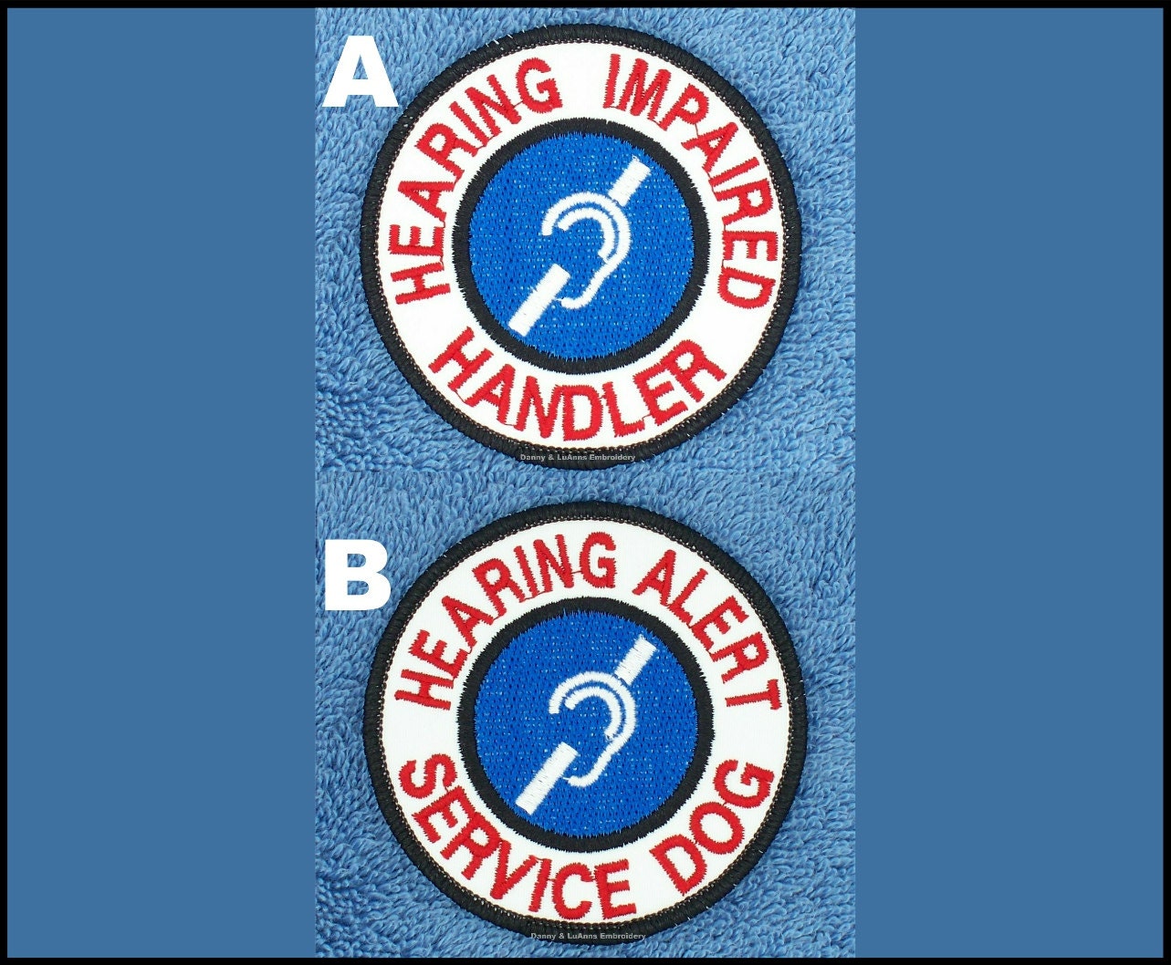 Hearing Impaired Hearing Alert Service Dog Patch Size 3 inch