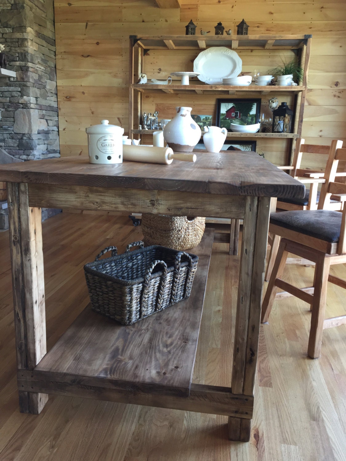 Farmhouse Style Kitchen Island by DownHomeLiving on Etsy