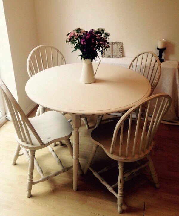 Vintage Shabby Chic Dining Table And chairs Annie Sloan Haute Juice