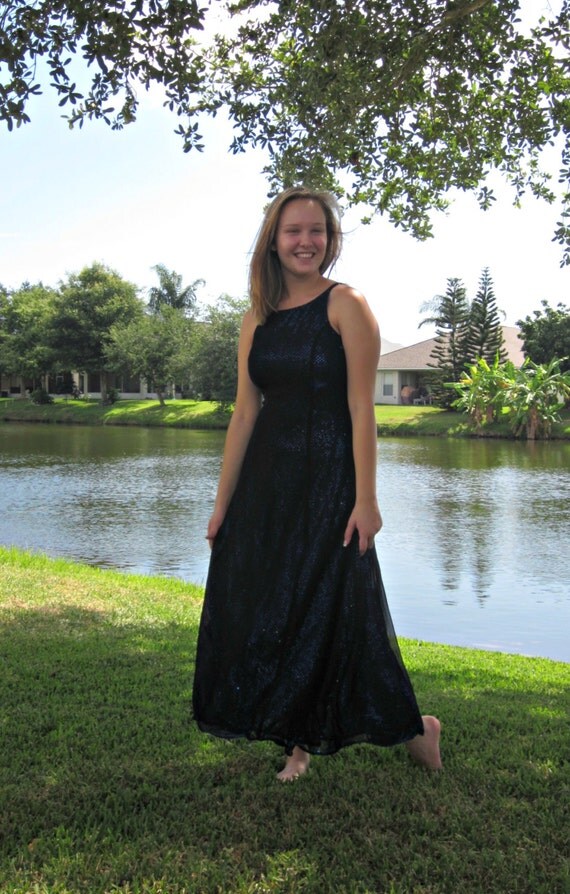 Blue/Black Sequin Prom Dress by CaitAndHarry on Etsy