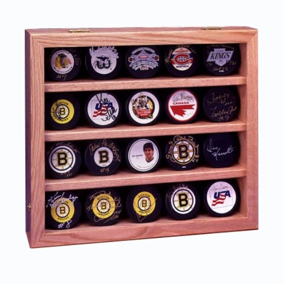 20 Hockey Puck Wall Mount Display Case