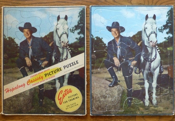 Items similar to 1950s Hopalong Cassidy Picture Puzzle with Dust Cover ...